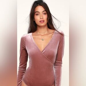 Madewell Crushed Velvet Long Sleeve Bodysuit